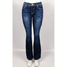 Women's Rhinestone Bootcut Jeans - 捕夢網 黑暗 - 查看 3