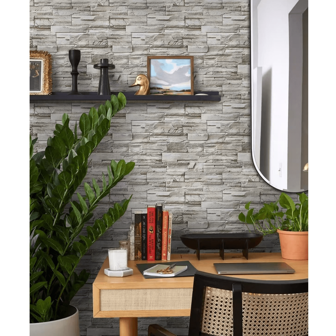 1 rolka zdejmowanej tapety z wzorem kamienia, nowoczesna sztuka, odklejana i przyklejana, odporna na wilgoć i pleśń, odpowiednia do salonu, jadalni, przedpokoju, balkonu i innych pomieszczeń domowych