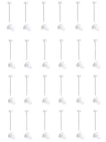 AVYRING 24Pcs Clear Earrings Plastic Earrings For Sports 16g Clear Cartilage Earrings Stud Plastic Helix Tragus Earring Medusa Monroe Piercing Retainer Clear Lip Rings Labret Retainers For Work Surgery