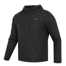 Under Armour 男裝 運動服 健身訓練服 UA Launch Hooded Jacket 春秋款 舒適柔軟休閒服上衣外套連帽外套/修身型，喜歡寬鬆建議拍大一號 - 黑色 - 查看 1