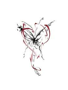 2 miếng dán hình xăm tạm thời hình bướm đỏ và hoa chống thấm nước cho tay, cánh tay, chân, eo, lâu trôi, bán vĩnh viễn - Nhiều màu - Xem 2