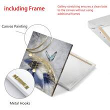 1 幅北欧抽象羽毛蝴蝶帆布海报印刷帆布画摇钱树墙壁艺术客厅家居装饰画无框 - 彩色 - 查看 11