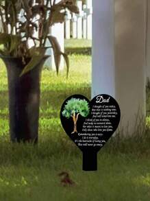 1 pieza Estaca conmemorativa duradera para papá - Decoración resistente a la intemperie para el cementerio, marcadores de tumba emocionales, placas de jardín personalizadas en homenaje a los seres queridos fallecidos