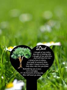 1 pieza Estaca conmemorativa duradera para papá - Decoración resistente a la intemperie para el cementerio, marcadores de tumba emocionales, placas de jardín personalizadas en homenaje a los seres queridos fallecidos