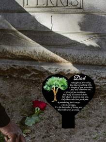 1 pieza Estaca conmemorativa duradera para papá - Decoración resistente a la intemperie para el cementerio, marcadores de tumba emocionales, placas de jardín personalizadas en homenaje a los seres queridos fallecidos
