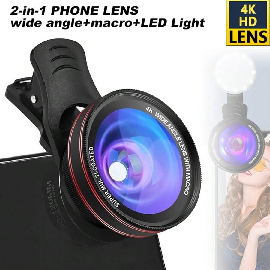 Upgrade Optical Design 2 In 1 Phone Lens Kit Compatible With Iphone