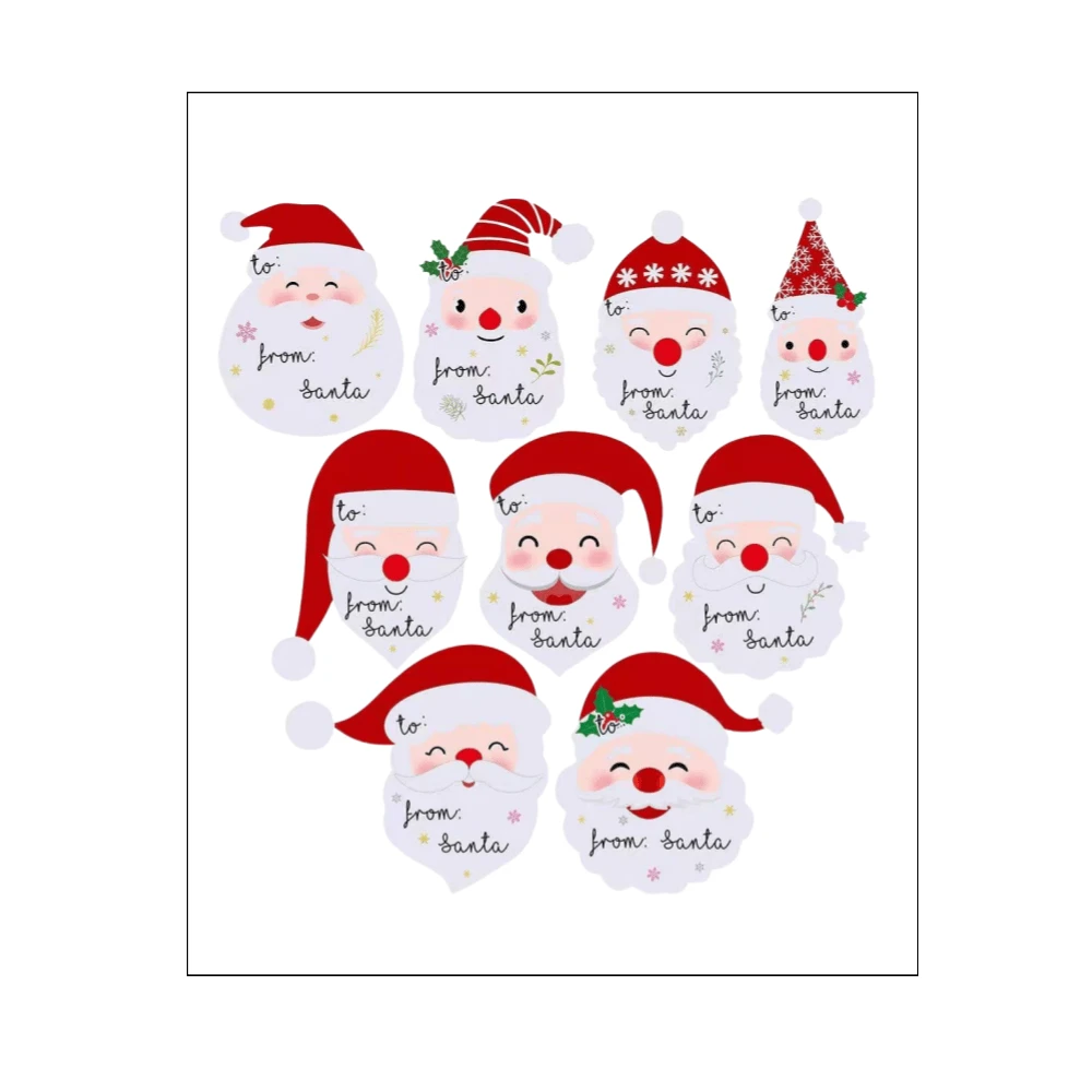 4/10 tờ/gói Nhãn dán Ông già Noel, Nhãn dán quà tặng Giáng sinh, Nhãn dán trang trí quà tặng Giáng sinh, Nhãn dán thiệp chúc mừng Giáng sinh, Đồ trang trí Giáng sinh - Nhiều màu - Xem 1