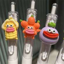 5-2-1 包，蔬菜卡通头像中性笔，大口蔬菜速干中性笔，【款式随机】，中性笔，圆珠笔，蔬菜按压笔，非常适合学生和女孩，送给孩子和朋友的礼物，送给闺蜜和朋友的开学礼物 - 彩色 - 查看 4