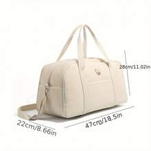 White Diaper Bag With Thick Shoulder Strap, High Capacity Mom Bag Suitable For Carrying & Fashionable
