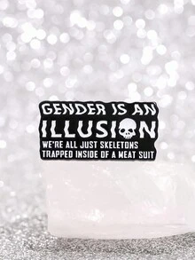 1pc Giới tính là một ảo tưởng LGBT Pride Men Pin Chúng ta đều chỉ là những bộ xương bị mắc kẹt bên trong một bộ đồ thịt Trâm cài kim loại Quà tặng trang sức - màu đen - Xem 7