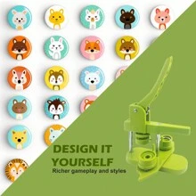 Button Machine, Badge Button Maker 58mm/2.08in, DIY Badge Press Machine With 100 Accessories & Circle Cutter, Rotatable Green Blanks Button Blanks Make Badge Maker Machine - Green - View 7