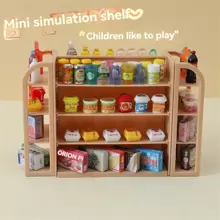 1pc/2pcs Mini Miniature Convenience Store Shelves, Realistic Furniture, Mini Supermarket Racks, Mini Kitchen Furniture - Multicolor - View 2