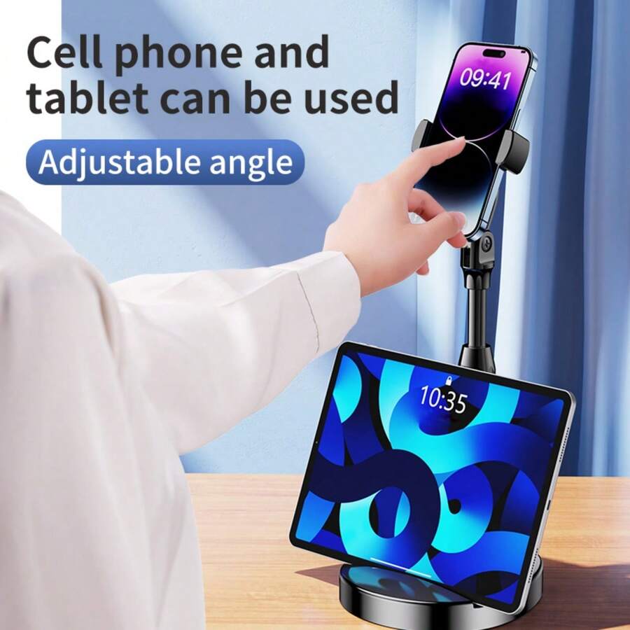 Phone Holder Adjustable Desk Phone Hook, Slotted Disc Telescopic 360