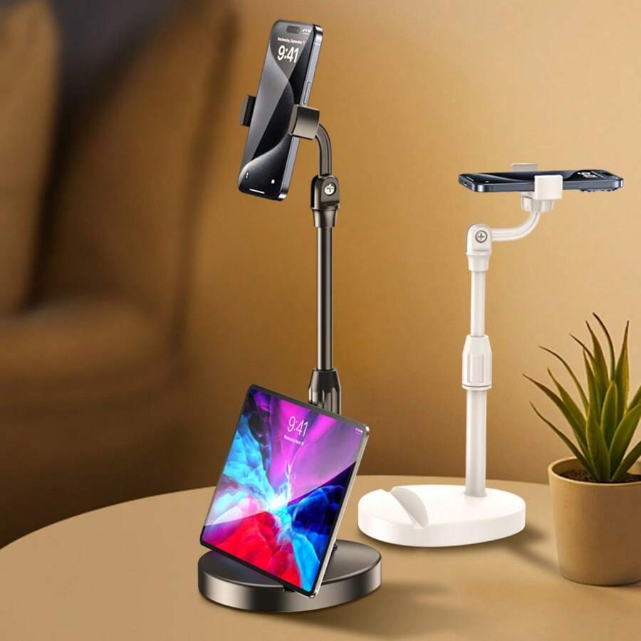 Phone Holder Adjustable Desk Phone Hook, Slotted Disc Telescopic 360