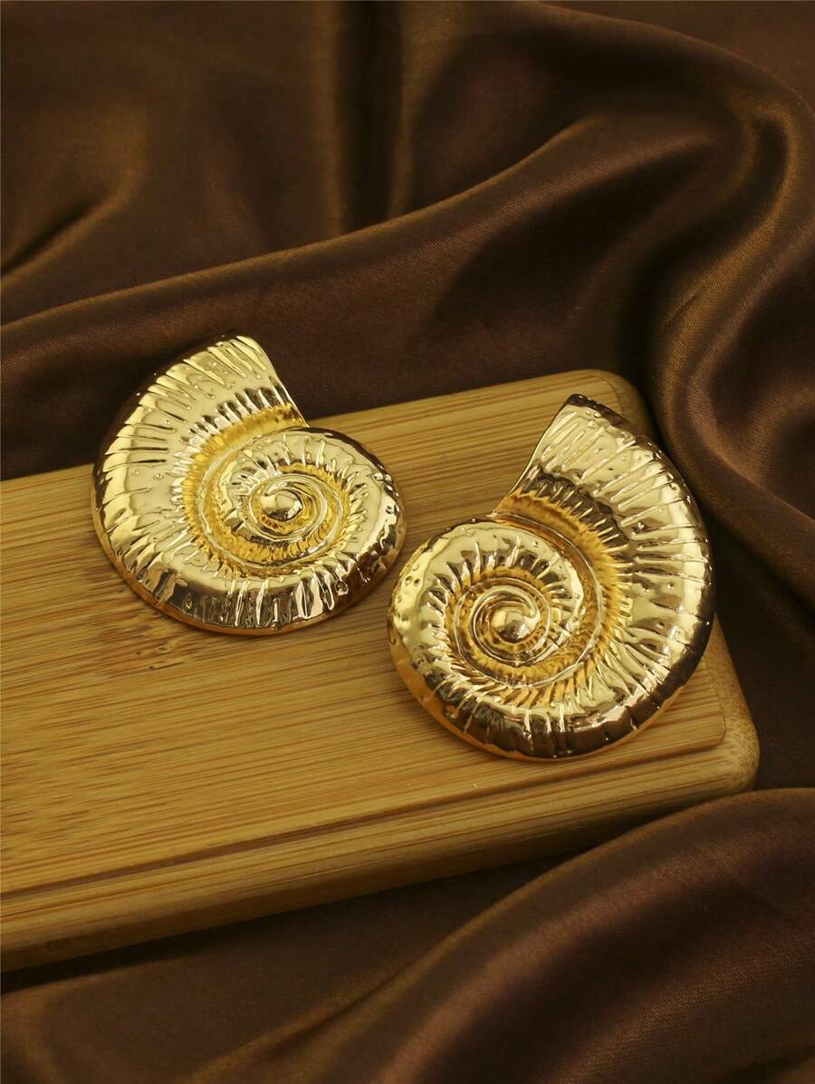 1 Cặp hoa tai hình con ốc sên vàng phóng đại thời trang, trang sức ngày lễ và tiệc tùng - Vàng - Xem 1