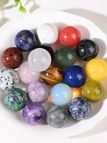 QYDCX 1 szt. Naturalna kryształowa kula, polerowana, kula wróżbiarska, dekoracja do doniczki do wnętrz, kamień równoważący energię i uzdrawiający (25 mm) - 1 szt - Zobacz 3