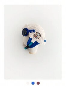 1 件飞行员帽，拼接设计，带可拆卸护目镜、护耳罩、保暖内衬、防风，适合滑雪、冬季骑行等户外运动 - 彩色 - 查看 4