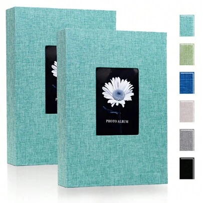 61/5000 Handmade Memory Album With Custom Linen Cover, Window Display, Plastic Case, 6-Inch Photo Organizer, Handmade Photo Album, Stamp Collection, Space For Memo Writing Gifts Birthday Graduation