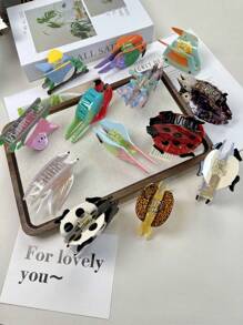 New Creative Acrylic Claw Hair Clips, Unique Design Stars, Sun, Hair Claw Hair Accessories For Girls, Cute & Lovely New Acrylic Hair Clips With Bird, Animal, Swallow Decor For Buns & Ponytails,Claw Clips,Hair Jaw Clip,Hair Clutch Fall Winter For Vacation Outfits Woman