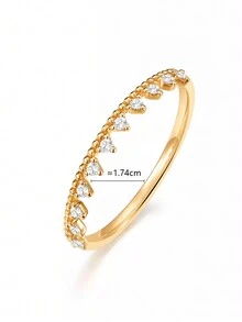 1 件 S925 纯银皇冠设计戒指，简约 CZ 宝石镶嵌，精致优雅的风格，是送给女性的理想礼物 - 皇冠 - 查看 4