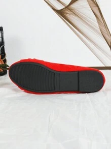 Casual Twist Velvet Shallow Flat Round Toe Ballet Flats
