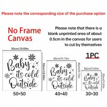 1 Tấm biển treo tường theo chủ đề mùa đông - Biển gỗ đóng khung 'Trời lạnh quá', Đồ trang trí ngày lễ trang trại đa năng, 7,87x7,87 inch, Tranh tường bằng vải canvas - Nhiều màu - Xem 3