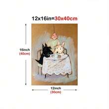 1 幅狗油画海报，动物壁画，帆布印刷，简约现代风格墙壁装饰，适用于客厅、卧室、浴室，无框 - 彩色 - 查看 6