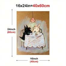 1 幅狗油画海报，动物壁画，帆布印刷，简约现代风格墙壁装饰，适用于客厅、卧室、浴室，无框 - 彩色 - 查看 7