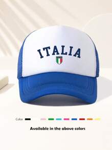 1 Gói Mũ bóng chày ngày thi đấu vui nhộn in họa tiết ITALIA dành cho cả nam và nữ, Mũ lưỡi trai ngoài trời có thể điều chỉnh, Mùa xuân và mùa thu, Du lịch, Kỳ nghỉ ở bãi biển, Thể thao, Phong cách Y2k, Mũ lưỡi trai của bố, Mũ lưỡi trai lưới xốp thoáng khí, Quà tặng Giáng sinh tuyệt vời nhất - Nhiều màu - Xem 1