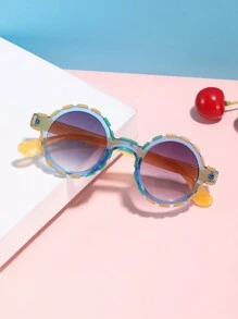 1 PC Boys Girls 4-8 Years Old Bohemian Contrast Cute Round Frame Fashion Glasses For Going Out And Use Holiday Accessories - Multicolor - View 10