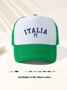 1 Gói Mũ bóng chày ngày thi đấu vui nhộn in họa tiết ITALIA dành cho cả nam và nữ, Mũ lưỡi trai ngoài trời có thể điều chỉnh, Mùa xuân và mùa thu, Du lịch, Kỳ nghỉ ở bãi biển, Thể thao, Phong cách Y2k, Mũ lưỡi trai của bố, Mũ lưỡi trai lưới xốp thoáng khí, Quà tặng Giáng sinh tuyệt vời nhất - Nhiều màu - Xem 7