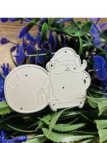 1 Khuôn cắt kim loại hình ông già Noel tặng quà cho thiệp giấy, thiệp chúc mừng, thủ công, trang trí. - Bạc - Xem 3