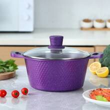 2 buc/Set Set de vase de gătit Maifanshi din aluminiu, inclusiv oală și tigaie antiaderență, potrivite pentru plită pe gaz și cu inducție, oale multifuncționale pentru fierbere de fructe de mare