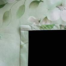 2pcs/Set Rose Flower Printed Blackout Window Curtain With Metal Grommets