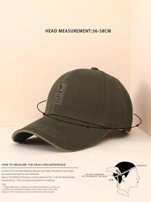 1 件男女通用时尚棒球帽，户外防晒鸭舌帽，夏季 - 軍綠色 - 查看 4