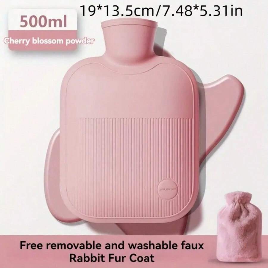 Bình nước sưởi ấm bằng vải nhung mềm, máy sưởi ấm tay - Làm bằng chất liệu PVC, không cần pin, phù hợp cho phụ nữ và học sinh (Màu vải bọc ngẫu nhiên) - nhiều màu - Xem 1