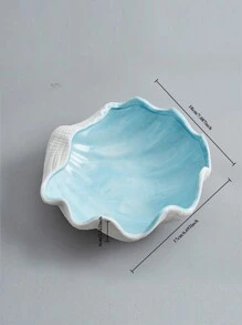 1 pieza Bandeja de cerámica con conchas, estrellas de mar y almejas, Cuenco de almacenamiento creativo rosa, Organizador de joyería Plato, Recipiente para almacenar brazaletes, aretes, collares y dulces para la mesa de entrada, decoración del hogar, fiesta de cumpleaños, viaje de vuelta a la escuela