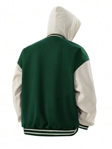 Women's Baseball Jacket Casual Couple Style Loose Fit Sporty Bomber Jacket, Fashionable For Spring And Autumn - Army Green - View 2