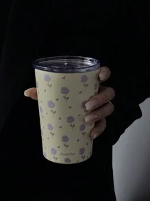 1 个 350ML/11.8OZ 或 280ML/9.47OZ 紫玫瑰系列水杯，双层不锈钢咖啡杯，保温杯，学校用品，节日礼物水瓶 - 彩色 - 查看 8