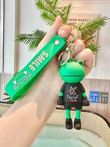 1 件卡通时尚滴胶青蛙长腿钥匙扣，可爱创意情侣钥匙圈，适合圣诞节、新年、春节和节假日的小礼物 - 多色 - 查看 4