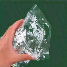 10 个装圣诞雪花礼品袋 - 透明糖果和零食礼品袋，适用于节日派对、新年、感恩节装饰礼品袋、礼品袋、圣诞节圣诞装饰、圣诞装饰品、圣诞袋、圣诞礼物 - 聖誕節款 - 查看 4