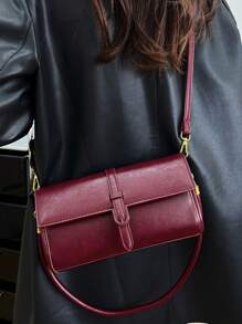 Casual Chic Small Square Shoulder Bag, Popular Crossbody Bag, Fall Seasonal New Arrival - Red - View 3