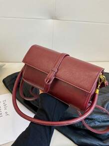 Casual Chic Small Square Shoulder Bag, Popular Crossbody Bag, Fall Seasonal New Arrival - Red - View 6