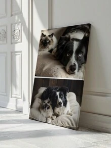 1 tấm vải canvas căng ảnh thú cưng tùy chỉnh, trang trí ảnh ghép 2, sản phẩm tùy chỉnh, trang trí nhà cao cấp, quà tặng kỷ niệm sinh nhật thú cưng, cho phòng ngủ & phòng khách, quà tặng Valentine lãng mạn hoàn hảo, kỷ niệm ngày cưới, lý tưởng cho bạn trai, bạn gái, cha mẹ & bạn bè, quà tặng Giáng sinh tuyệt vời, Lễ tạ ơn & Ngày của mẹ - nhiều màu - Xem 2
