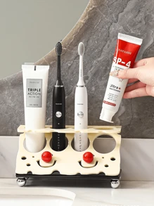 Ensemble de luxe de support pour brosse à dents électrique et dentifrice avec gobelet de rinçage, organisateur de rangement pour le comptoir de la salle de bain