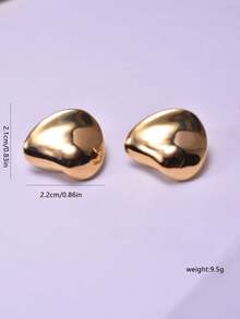 1 Cặp Bông tai kim loại trơn hình học bất đối xứng bằng bạc Sterling 925 dành cho nữ, thích hợp khi đi làm - hình học - Xem 5