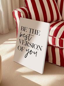 1件“成为最好的自己”家居装饰画，励志名言，激励海报，无框 - 黑與白 - 查看 11