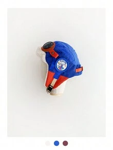 1 件飞行员帽，拼接设计，带可拆卸护目镜、护耳罩、保暖内衬、防风，适合滑雪、冬季骑行等户外运动 - 彩色 - 查看 2