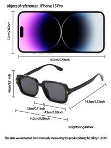 1 chiếc Kính thời trang vuông cho nữ, nhiều màu sắc, thích hợp cho đi biển, đi nghỉ và chụp ảnh Trang phục cơ bản hợp thời trang Thu Đông cho phụ nữ Quần áo công sở Quà tặng giản dị Phụ kiện đi biển cho phụ nữ Kính thời trang - Nhiều màu - Xem 6