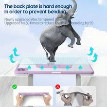 带铅笔槽的亚克力高透明度保护壳，适用于 Ipad 10/Air 4567/Mini 6/10.9 英寸/11 英寸/12.9 英寸/13 英寸 Apple 平板电脑，防震 - 紫色 - 查看 8